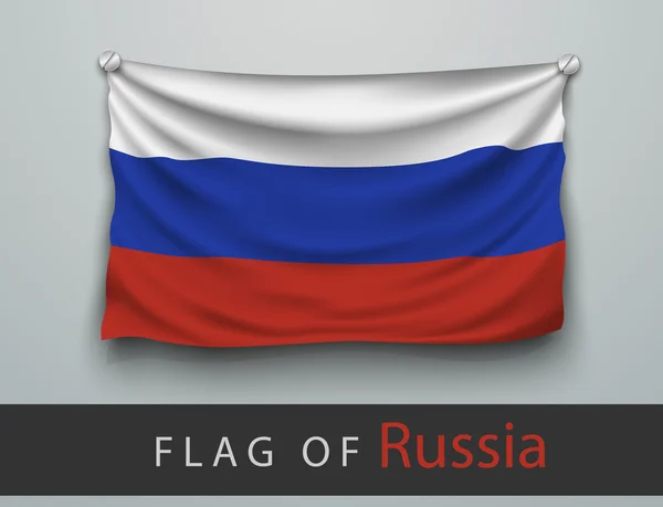 Флаг России на стене — стоковый вектор