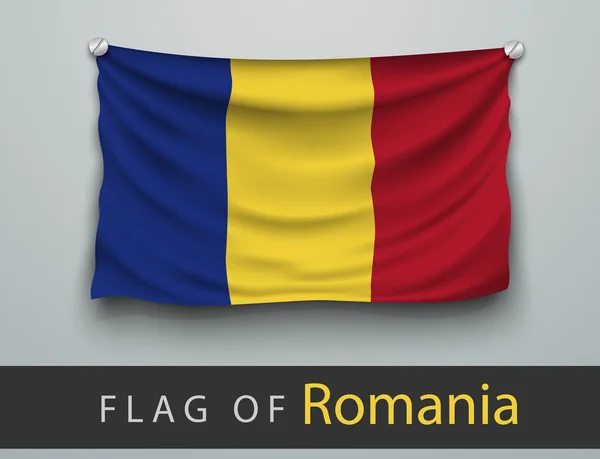 Bandera de romania en la pared — Archivo Imágenes Vectoriales