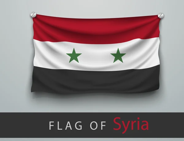 Flagge von Syrien an der Wand — Stockvektor