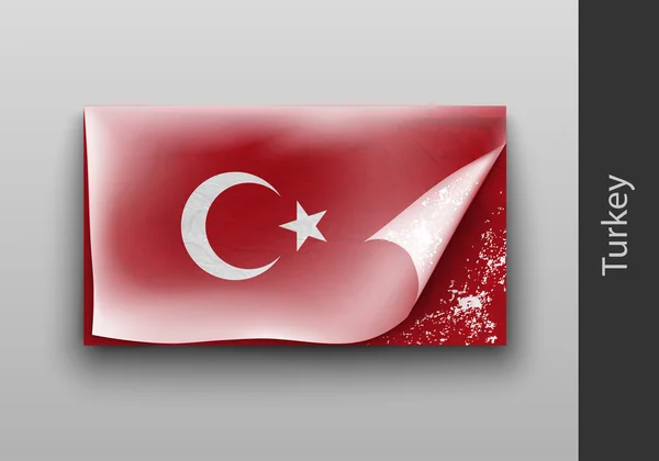 벽에는 터키의 국기 — 스톡 벡터