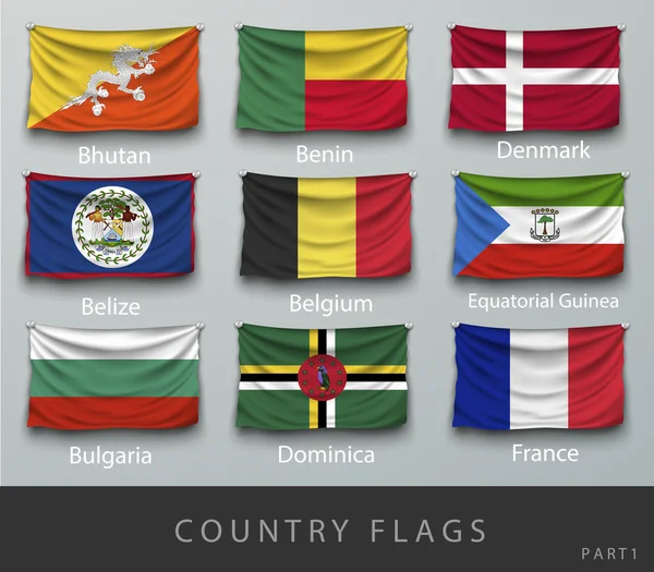 さまざまな国の旗 — ストックベクタ