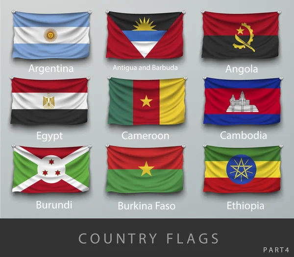 Banderas de diferentes países — Vector de stock