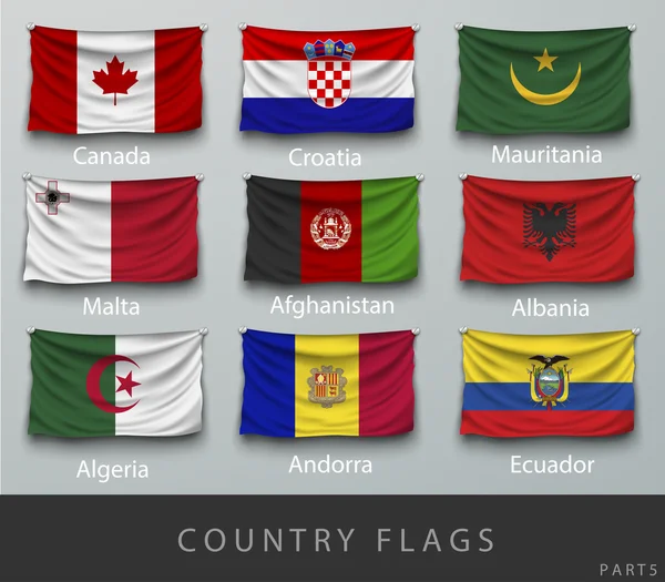 Olika länder flaggor — Stock vektor