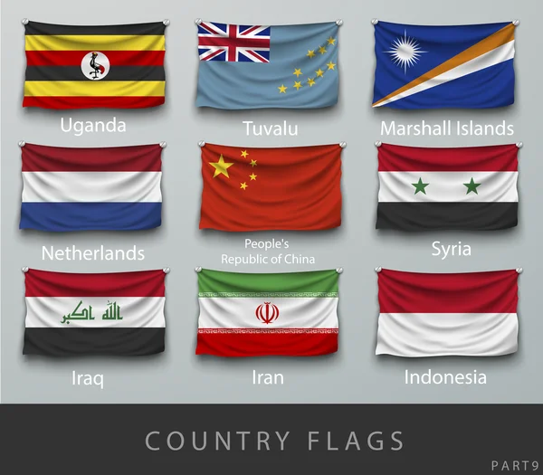 Banderas de diferentes países — Vector de stock