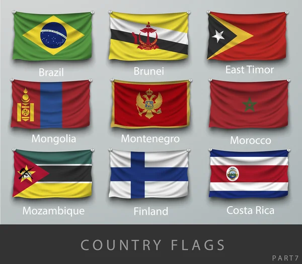 Banderas de diferentes países — Archivo Imágenes Vectoriales