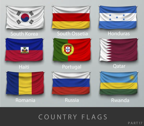 Banderas de diferentes países — Vector de stock