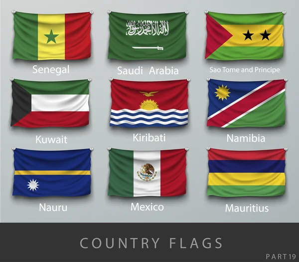 Banderas de diferentes países — Vector de stock