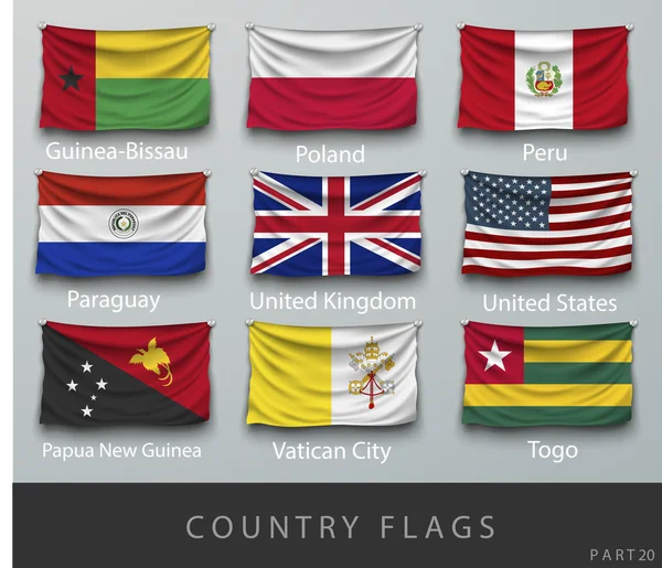 Banderas de diferentes países — Vector de stock