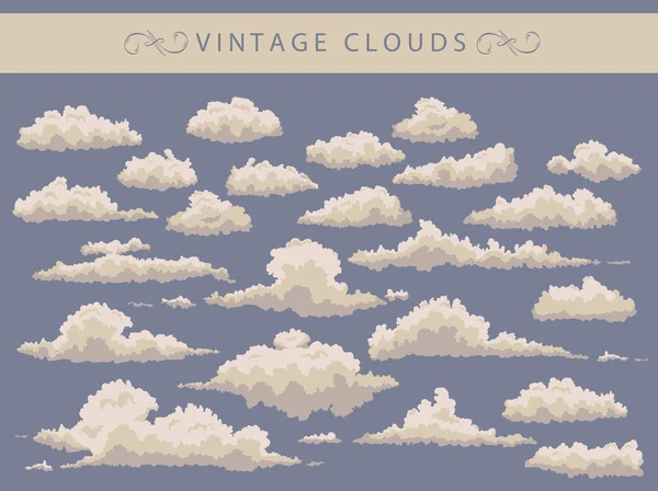 Nuvole Vintage sfondo — Vettoriale Stock