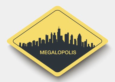 İşareti şehir ve megalopolis