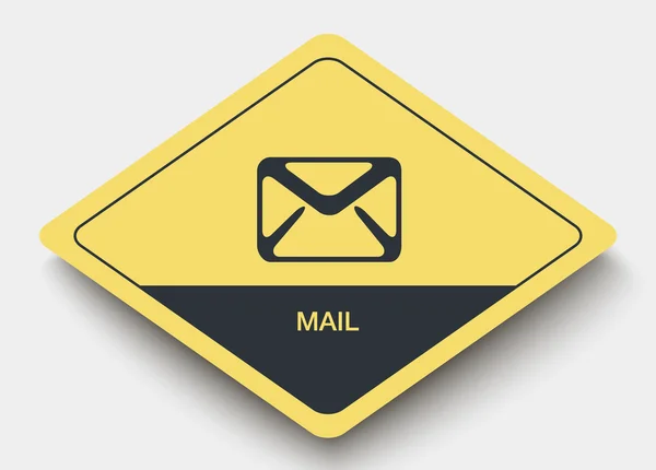 Ikonen e-post och skugga — Stock vektor