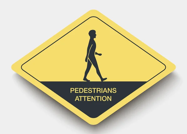 Icon pedestrians attention and shadow — Stock Vector