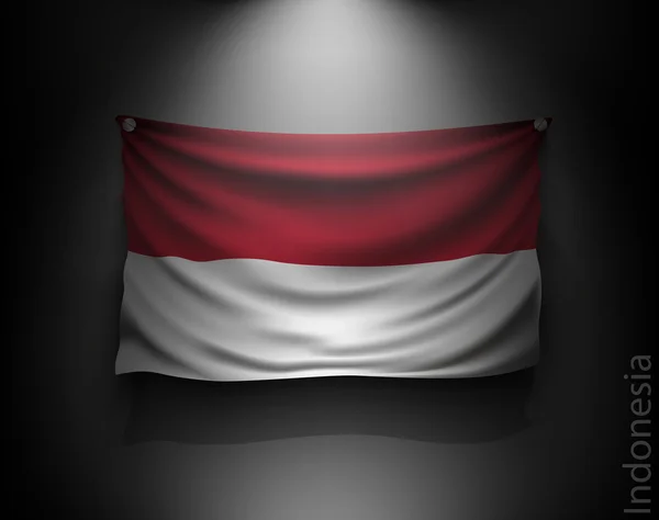 Lambaikan bendera Indonesia - Stok Vektor