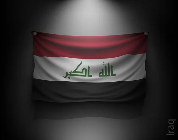 挥舞着国旗的伊拉克 — 图库矢量图片
