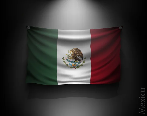 Vinka Mexikos flagga — Stock vektor