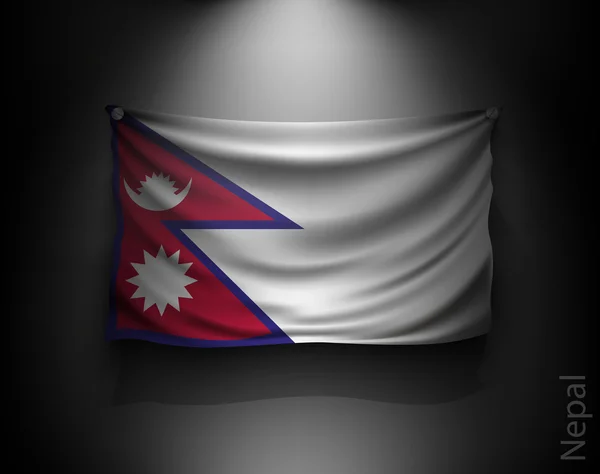 ネパールの旗を振っています。 — ストックベクタ