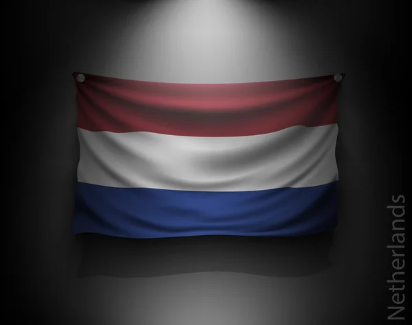 Zwaaiende vlag van Nederland — Stockvector