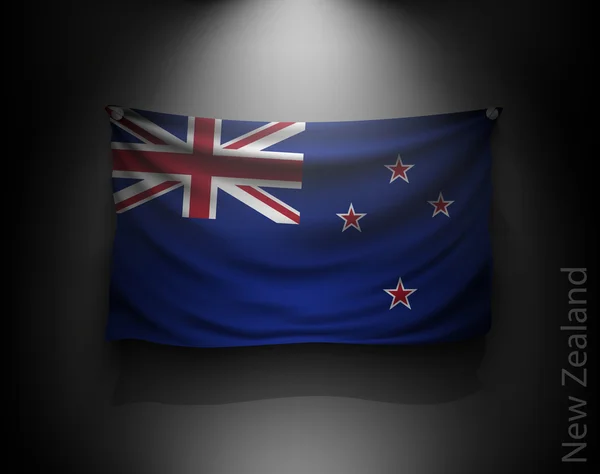 Waving flag of New Zealand — Stock Vector