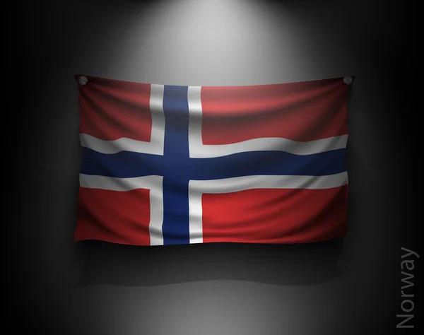 Bandeira ondulada da Noruega — Vetor de Stock