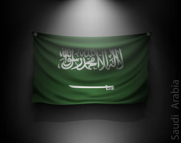 Ondeando la bandera de Arabia Saudí — Archivo Imágenes Vectoriales