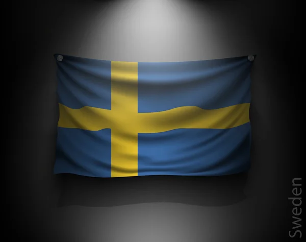 Schwedische Flagge schwenken — Stockvektor