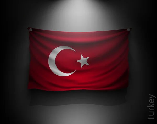 Wuivende vlag van Turkije — Stockvector