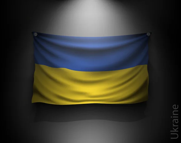Ukrayna bayrağı sallayarak — Stok Vektör