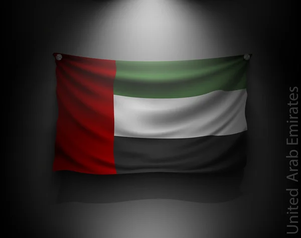 Waving flag of United Arab Emirates — Stock Vector
