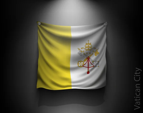Waving flag of Vatican City — Stock Vector