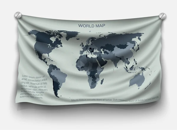 Carte du monde sur drapeau — Image vectorielle