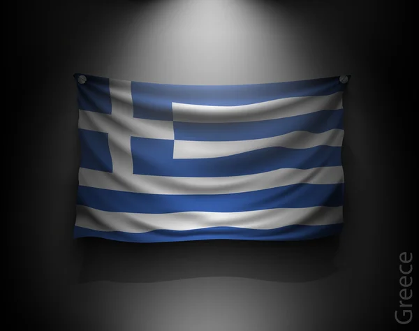 Bandera ondeante de Grecia — Vector de stock