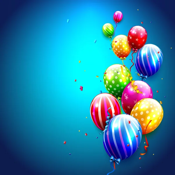 Fondo globos de cumpleaños — Vector de stock