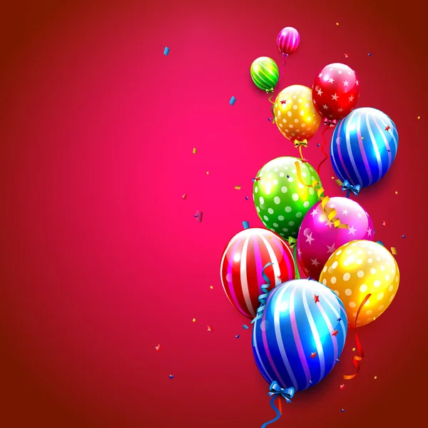Doğum günü balonları arkaplanı — Stok Vektör