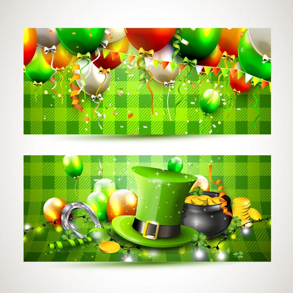 St. Patricks dag banners — Stockvector