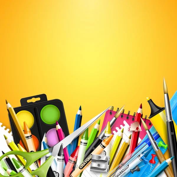 School supplies background — Stock Vector