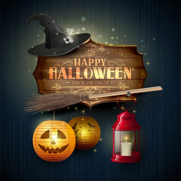 Tarjeta de felicitación feliz Halloween — Archivo Imágenes Vectoriales