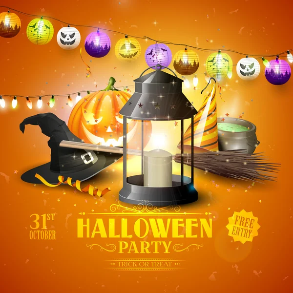 Flyer zur Halloween-Party — Stockvektor