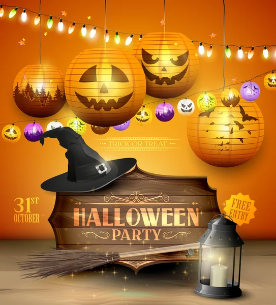Volante fiesta de Halloween — Vector de stock