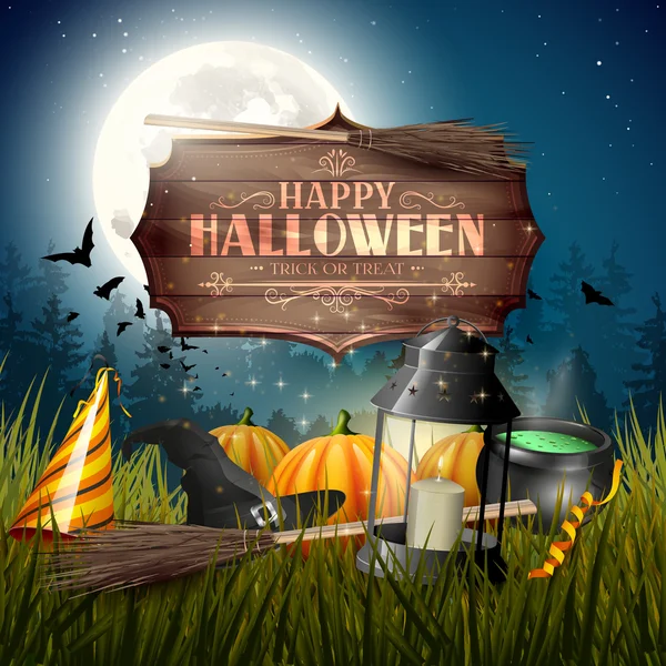 Halloween greeting card — Stock Vector