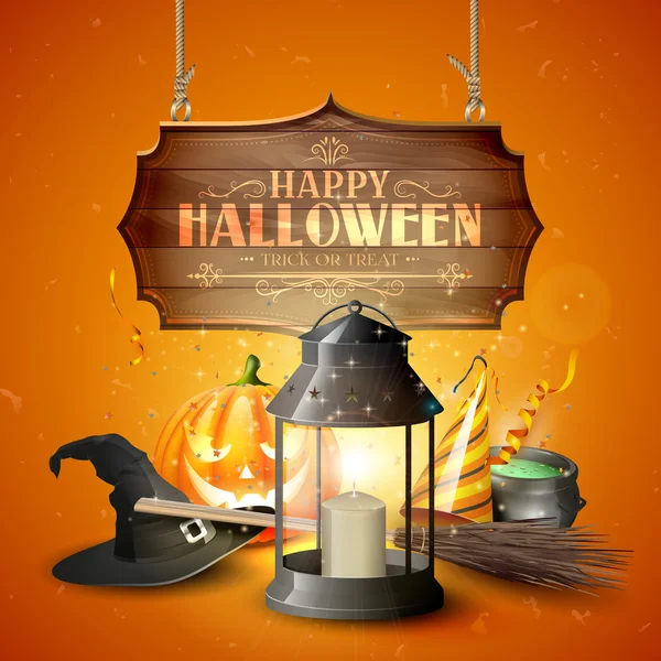 Glad Halloween gratulationskort — Stock vektor