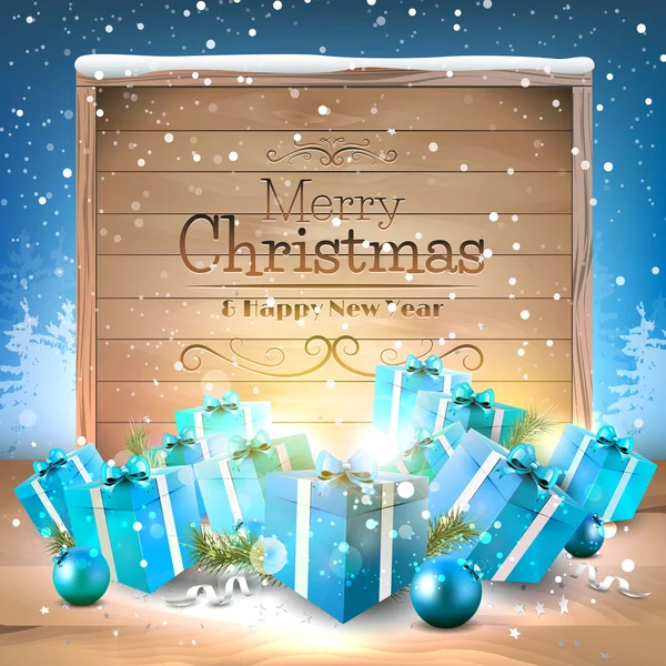Tarjeta de felicitación de Navidad — Vector de stock