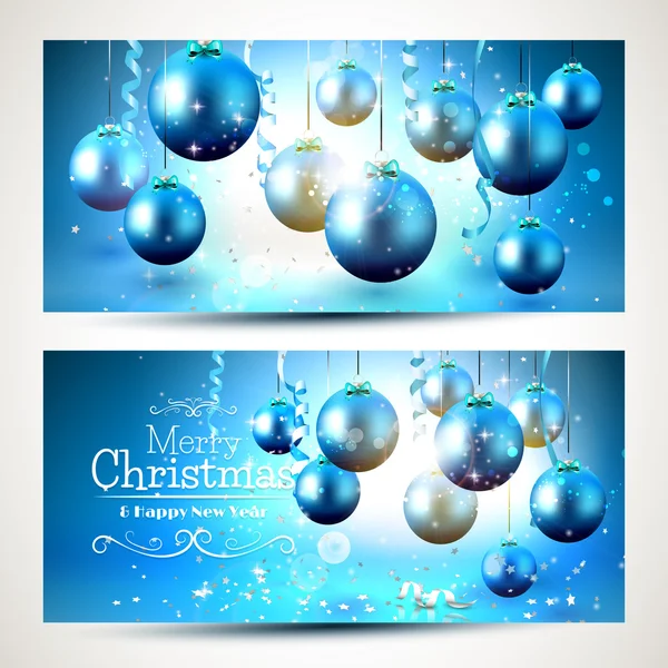 Blue Christmas banners — Stockvector