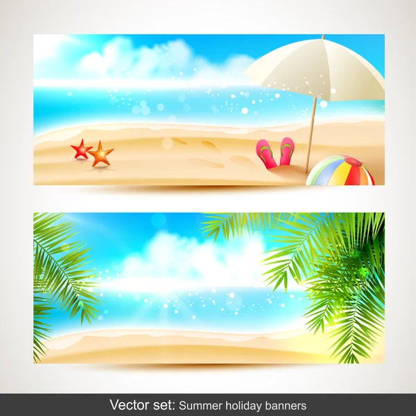 Banners de vacaciones de verano — Archivo Imágenes Vectoriales