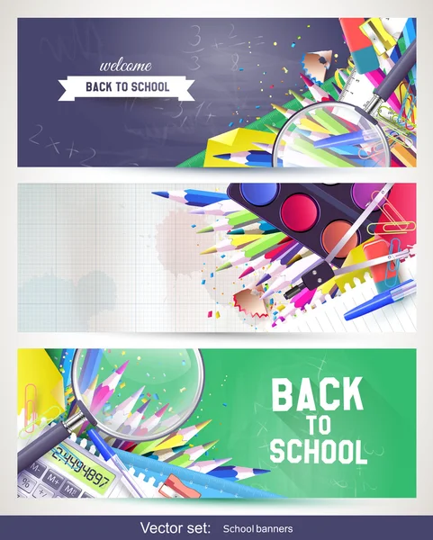 Terug naar School Banner — Stockvector