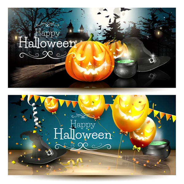 Banners de Halloween — Vetor de Stock