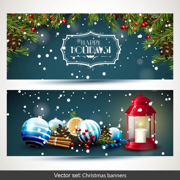 Christmas horizontal banners — Stock Vector