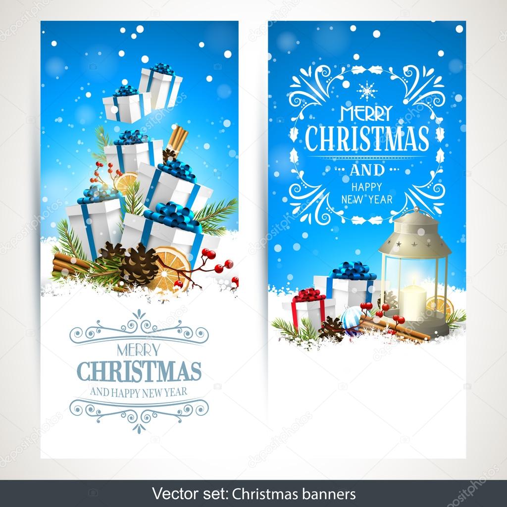 Christmas vertical banners