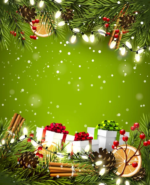 Jul grön bakgrund — Stock vektor