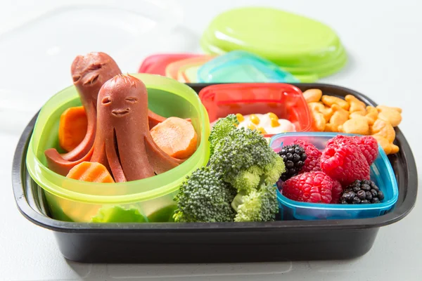 Colorato bento box pranzo scolastico — Foto Stock