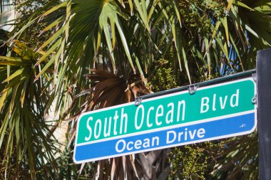 Güney Ocean Blvd işareti Myrtle Beach